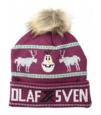 Disney Juniors Frozen Olaf and Sven Intarsia Beanie - Plum - CG11O5YCFLL