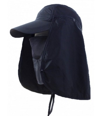 Sawadikaa Outdoor Mask Hat With Head Net Mesh Face Protection Sun Flap Cpas - Navy - C7182LU2A3L