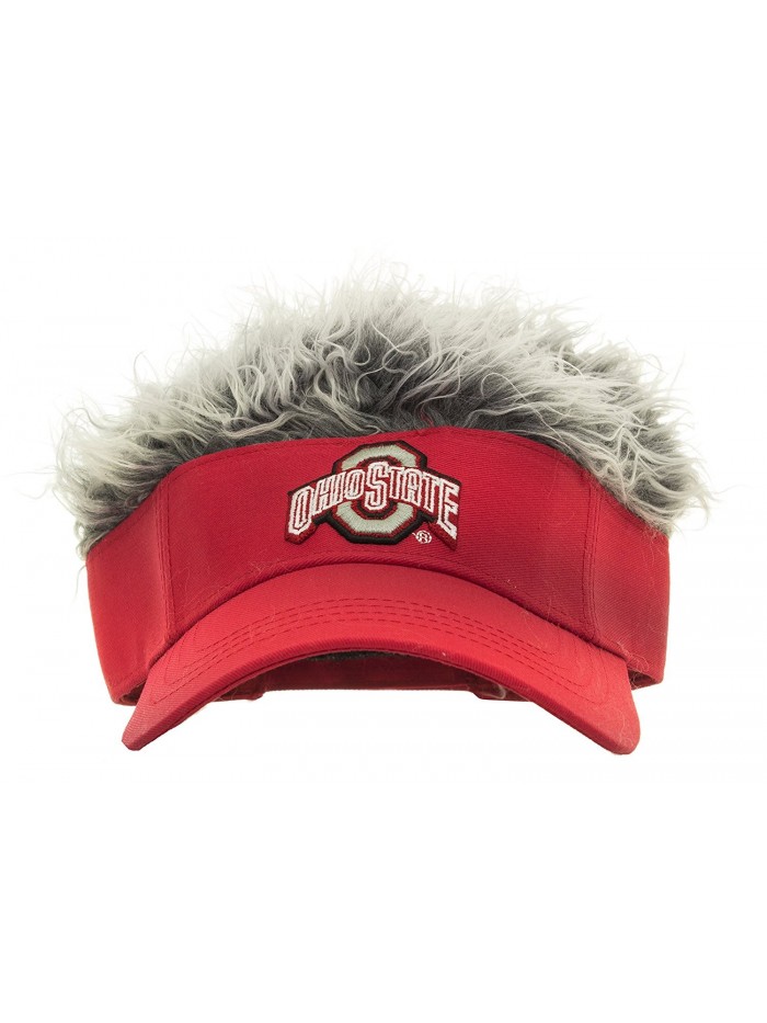 NCAA Ohio State Flair Hair Adjustable Visor With Hair - C811MPWN519