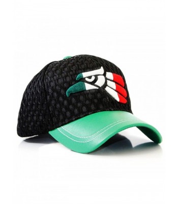 Mexico Flag Eagle Symbol 3D Embroidered Mesh Velcro Adjustable Baseball Cap Hat - Black - CF12I8AKDSD