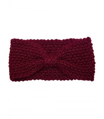 Adult Crochet Bow Knot Headband/Ear Warmer (One Size) - Maroon ...