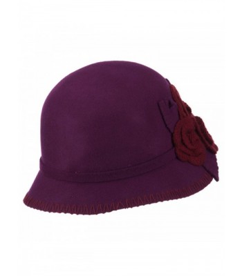 Flower Decoration Womens Wool Cloche