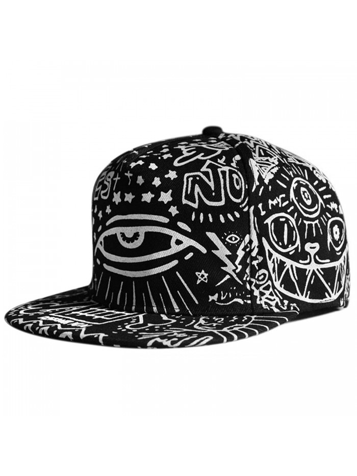 LOCOMO Abstract Art Graffiti Big Eye Painting Baseball Cap FFH252BLK - Black - CP11UB9XIAP