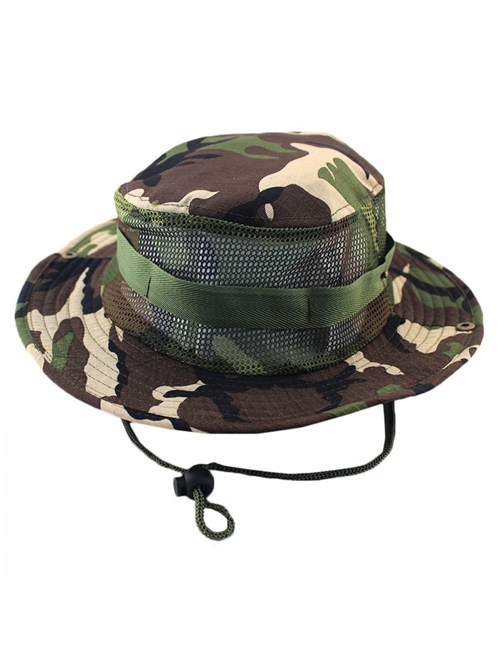 Sawadikaa Outdoor Boonie Hat Summer Sun Protect Caps Fishing Hats Mesh Bucket Hat - G - C11824R4QW3