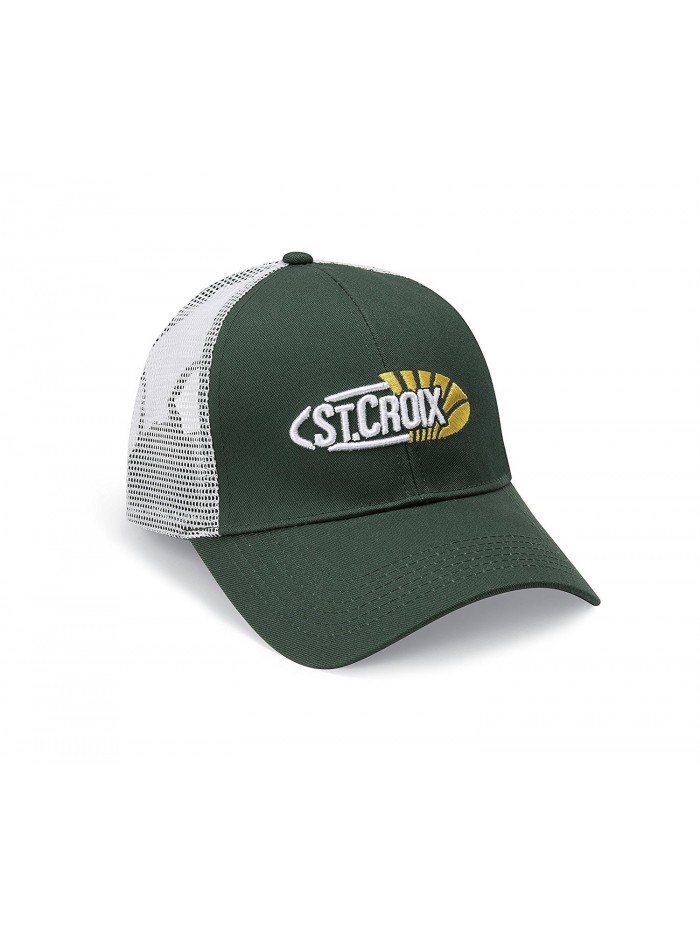 St. Croix Logo Deluxe Mesh Back Trucker Fishing Cap - Green - C3129XHZ4WL