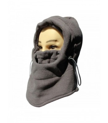 FUYI Women's Windbreak Warm Fleece Neck Hat Winter Ski Full Face Mask Cover Cap - Gray - C611RHF41L7