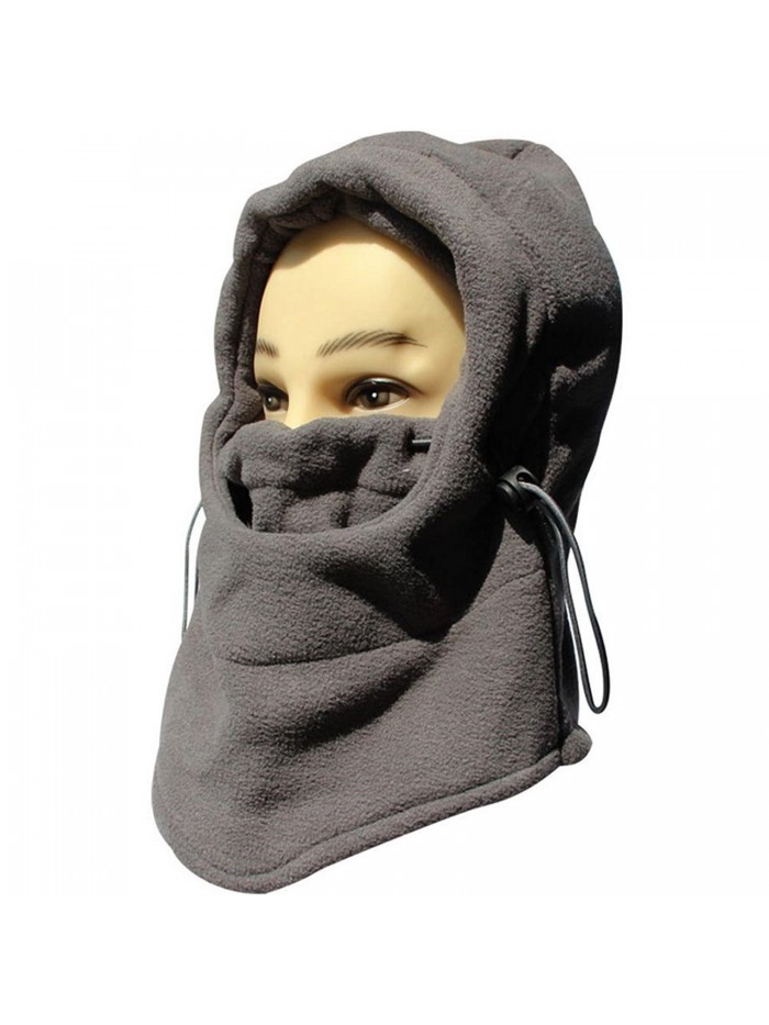 FUYI Women's Windbreak Warm Fleece Neck Hat Winter Ski Full Face Mask Cover Cap - Gray - C611RHF41L7