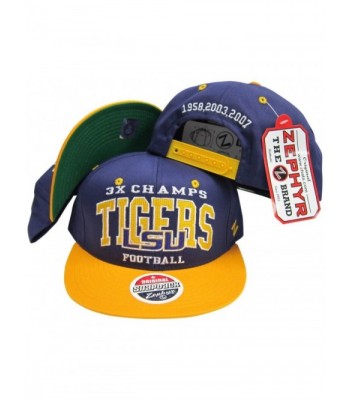 LSU Tigers 3X National Football Champs Adjustable Snapback Hat - C11165FU0ZL