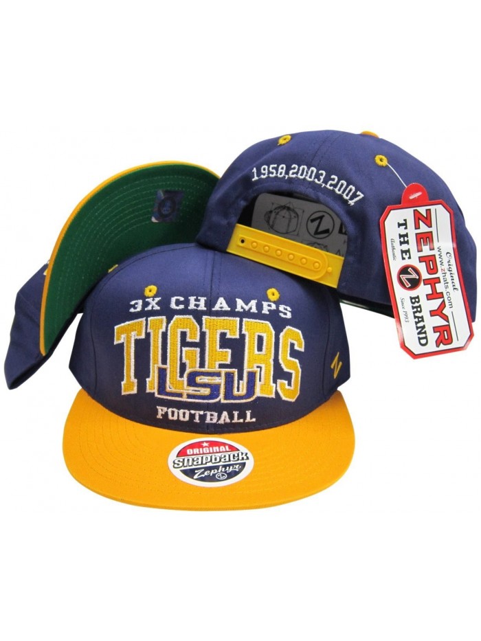 LSU Tigers 3X National Football Champs Adjustable Snapback Hat - C11165FU0ZL