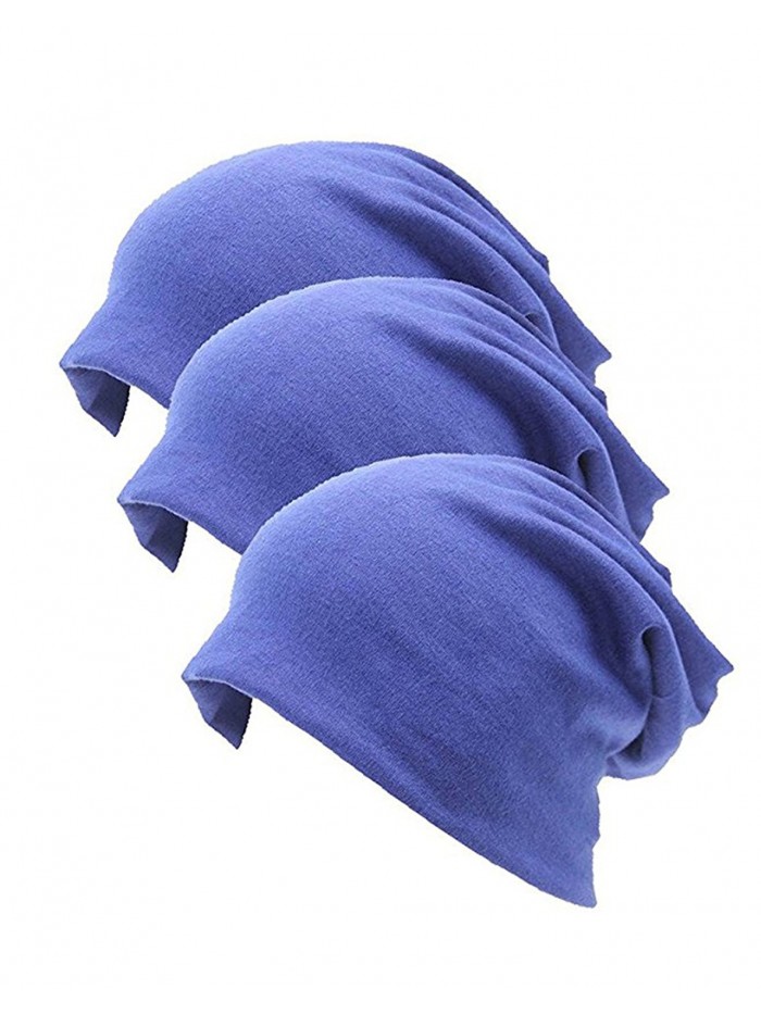 Luccy K Unisex Indoors 100% Cotton Beanie- Soft Sleep Cap For Hairloss- Cancer- Chemo - Blue - CX17AAGOO66