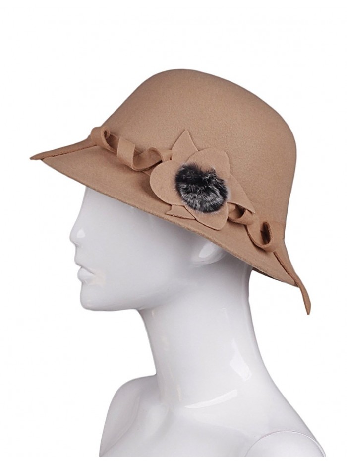 Aurora Wide Large Brim Sun Protection Spring Bowknot Hat For Women - Khaki Cloche-2 - CU17YCHKDL6