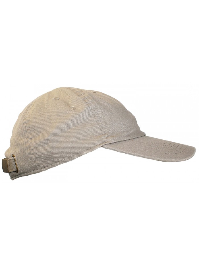 Ted and Jack Oceanside Solid Color Adjustable Baseball Cap - Khaki Tan - CB1219NZF7V