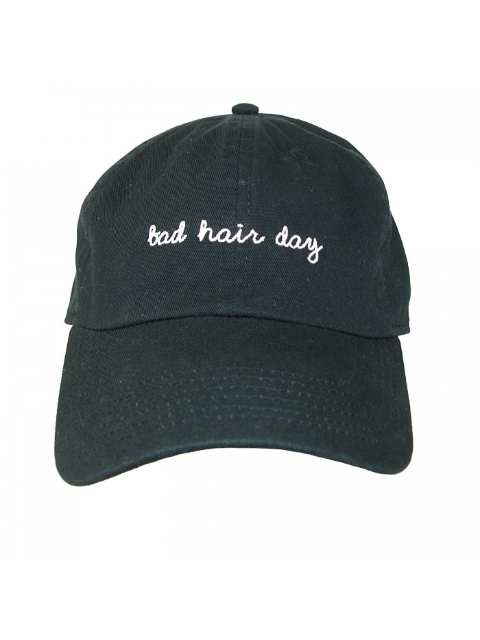 David & Young Bad Hair Day Embroidered Cotton Baseball Cap - Black - CO17Z5CCYD7