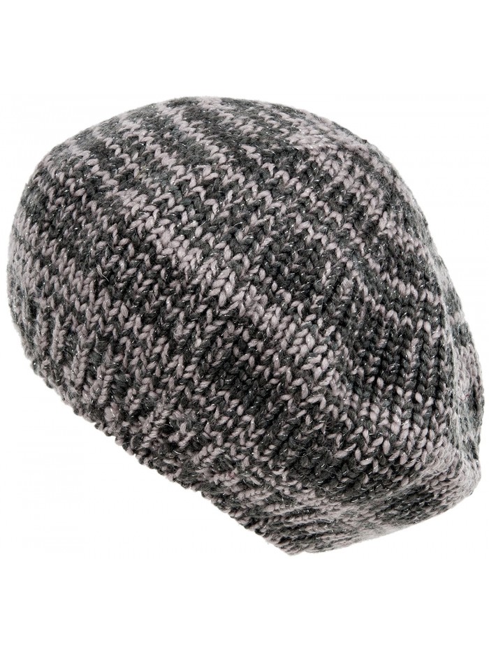 Nirvanna Designs CH706 Lurex Beret with Fleece - Grey/Silver - CX11H7RCR43