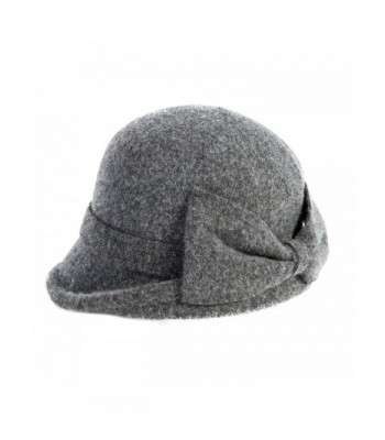 SIGGI Womens 1920s Vintage Wool Felt Cloche Bucket Bowler Hat Winter Crushable - 16209_grey - C512MYCY69F