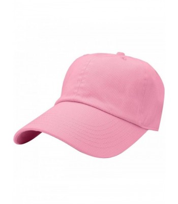 Falari Classic Baseball Cap Dad Hat 100% Cotton Soft Adjustable Size - Light Pink - CI11AT3SSWB