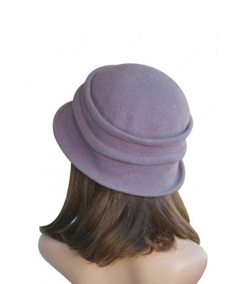 Lawliet New Stylish Womens Ladies 100% Wool Winter Warm Flower Cloche Bucket Hat A222 - Purple - CN11NIO9MLZ