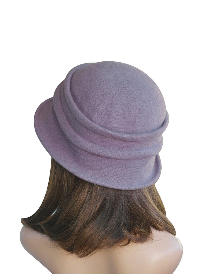 Lawliet New Stylish Womens Ladies 100% Wool Winter Warm Flower Cloche Bucket Hat A222 - Purple - CN11NIO9MLZ