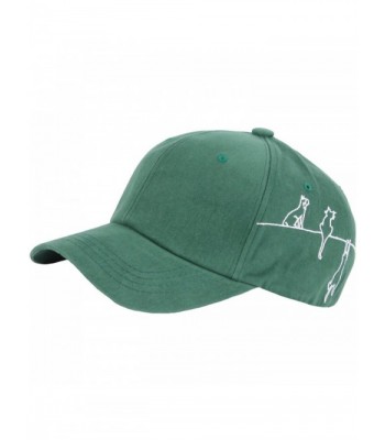 RaOn B234 Cute Cat On The Line Design Cats Footprint Strap Cap Baseball Hat Truckers - Green - CD17YC75SSC