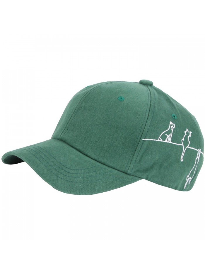 RaOn B234 Cute Cat On The Line Design Cats Footprint Strap Cap Baseball Hat Truckers - Green - CD17YC75SSC