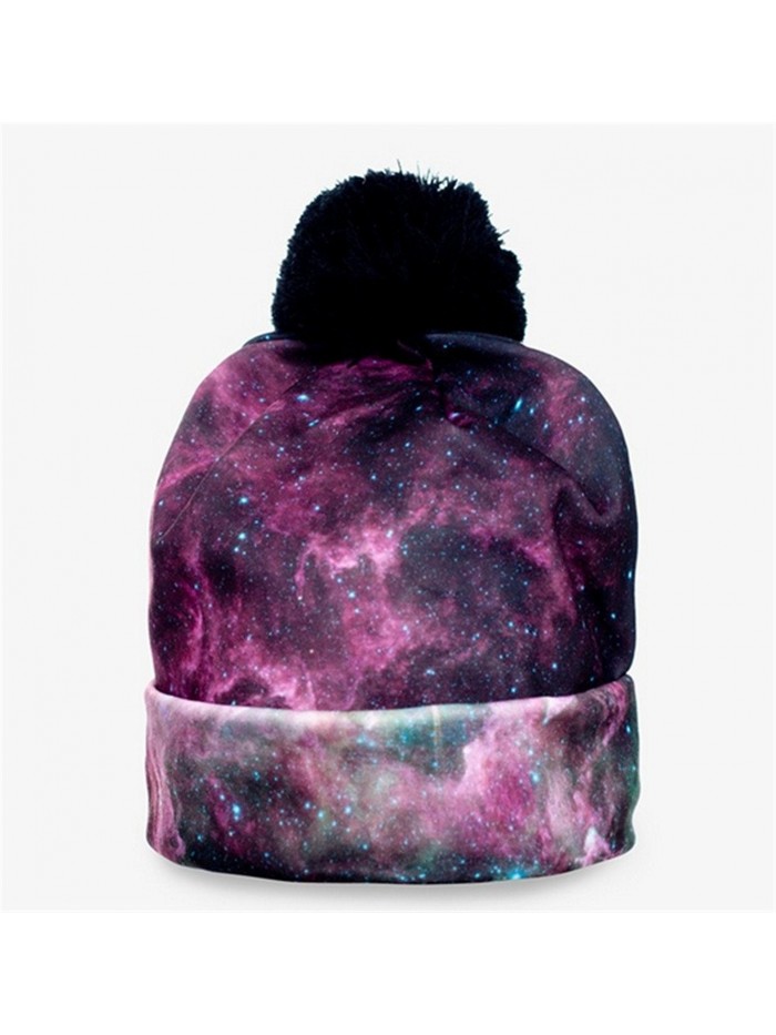 Fashion Winter Beanies Sports Purple - Deep Purple Starry Sky - CE12N7X1SHC