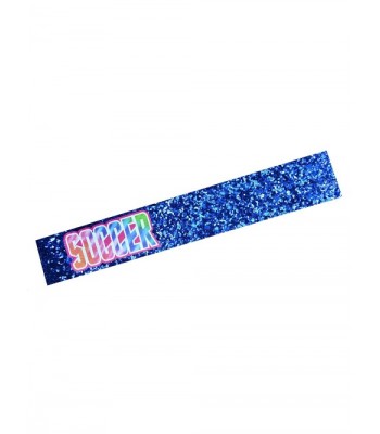 Girls Tie Dye SOCCER Elastic Glitter Headband by Funny Girl Designs - Royal Blue - CO11UDA2AKP