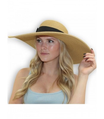 Melanie Kentucky Derby Ladies Hat - Sun Protective Dress Hat - Camel - C4118CRI9Q7