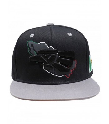 Leader of Generation Hecho EN Mexico Mexican Flag States Eagle Flatbill Snapback Hat - Mex07 Black/Grey - C3185TE93YZ