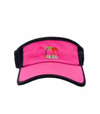 Women Flamingos Embroidered Hat Summer Beach Hat - Pink - CM182EUKEQG