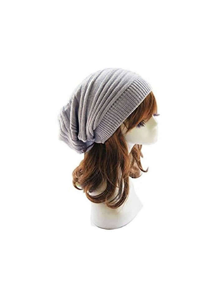 Bestjybt Women Men Knitting Beanie Wool Baggy Oversize Slouchy Hip-Hop Winter Warm Skull Caps Hats - Off-White - CR186Q3YU56