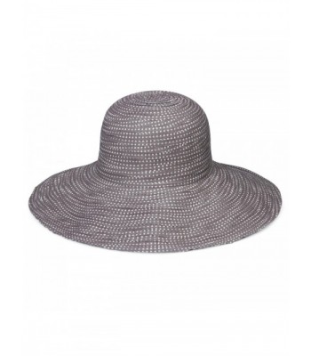 wallaroo Women's Petite Scrunchie Sun Hat - UPF 50+ - Crushable - Grey/White Dots - CN12O3XC66C
