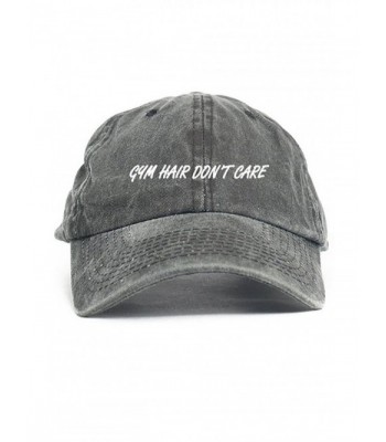 Gym Hair Don't Care Custom Unstructured Dad Hat-Black Denim - CH12NVBRJTF