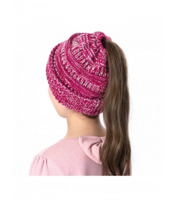 HEYMA Ponytail Beanie Girls womensSoft in Women's Skullies & Beanies