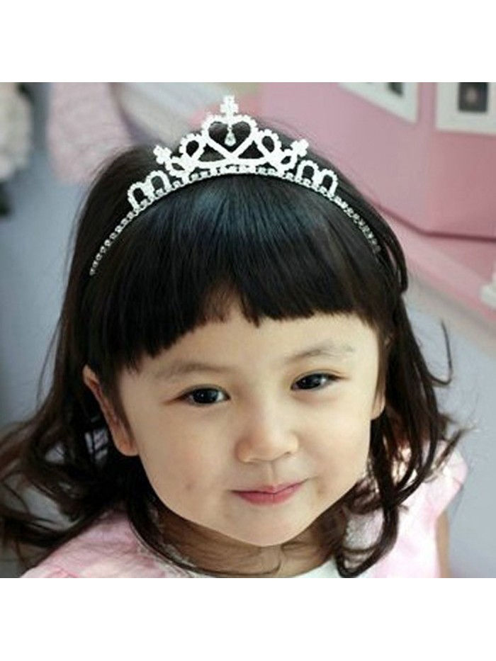 Children Rhinestone Heart Headband Crown Tiara Baby Princess Crown Customized - CM11O0YF9WX