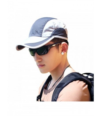 Topex Mens UPF50 Quick-Dry Baseball Cap Free-Size Sun Hat Running Cap Unisex - 66022_grey - C0128KS0MZX