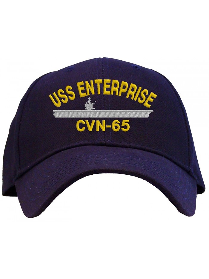 USS Enterprise CVN-65 Embroidered Baseball Cap - Navy - CU11EUAKL5L