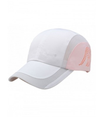 Panegy Men Women Sports Hat Quick Drying Mesh Sun Cap Lightweight Sun Runner Cap - White - CF17YZNOU5Y