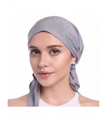 Womens Beanie Turban Headwear Patients - Gray - CQ184EHA34G