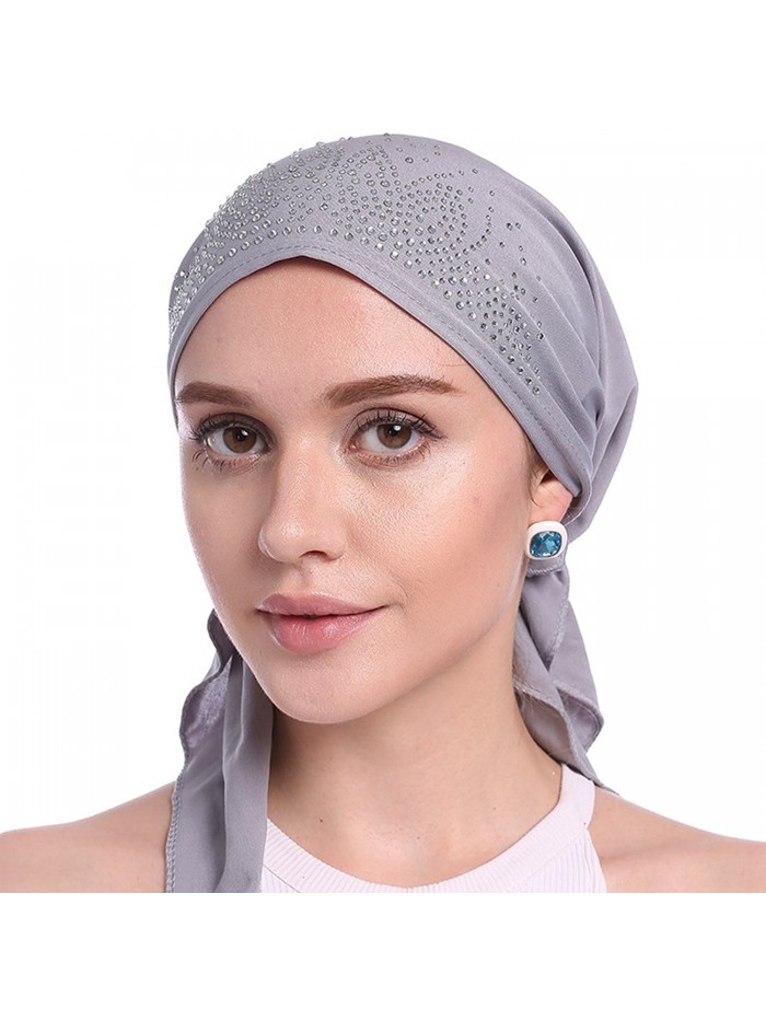 Womens Beanie Turban Headwear Patients - Gray - CQ184EHA34G