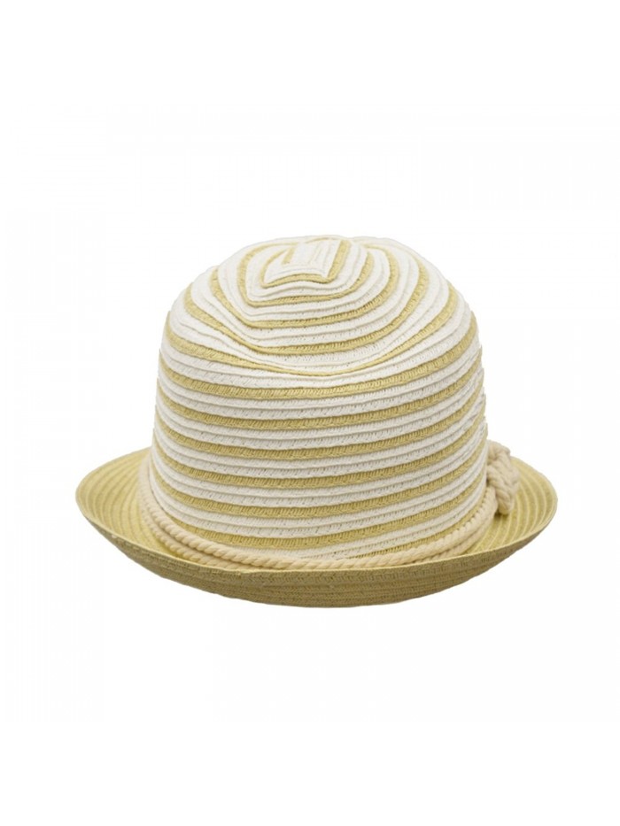 Straw Panama Fedora- Thin Striped Summer Hat With Rope hatband ...