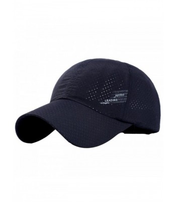 Womens Mens Breathable Running Golf Tennis Travel Baesball Quick-dry Sun Cap Hat - Dark Blue - CJ183GQRUMK