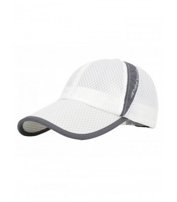 Panegy Unisex Mesh Brim Tennis Cap Outside Sunscreen Quick Dry Adjustable Baseball Hat - White - C4182TIG3II