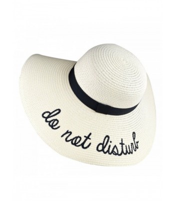 DRESHOW Floppy Sun Hat For Women Large Brim Straw Beach Hats With Saying Roll up Packable UPF 50+ - Ivory - CM1807O7XZC