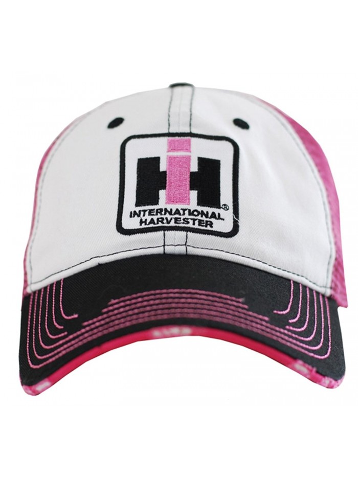 Case IH Two Tone Distressed Trucker Cap Womens Pink - C611C4YXAY9