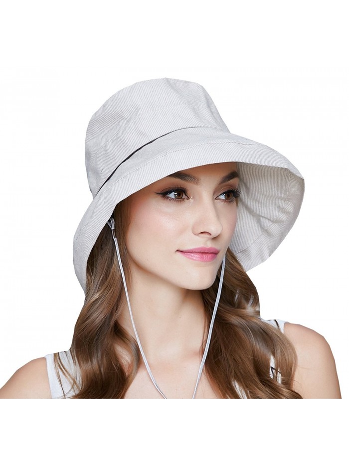 OLEWELL Women's Floppy Foldable UPF 50+ Hat-Summer Sun Beach-Wide Brim Cap - Off-White - CL182H8ULW6