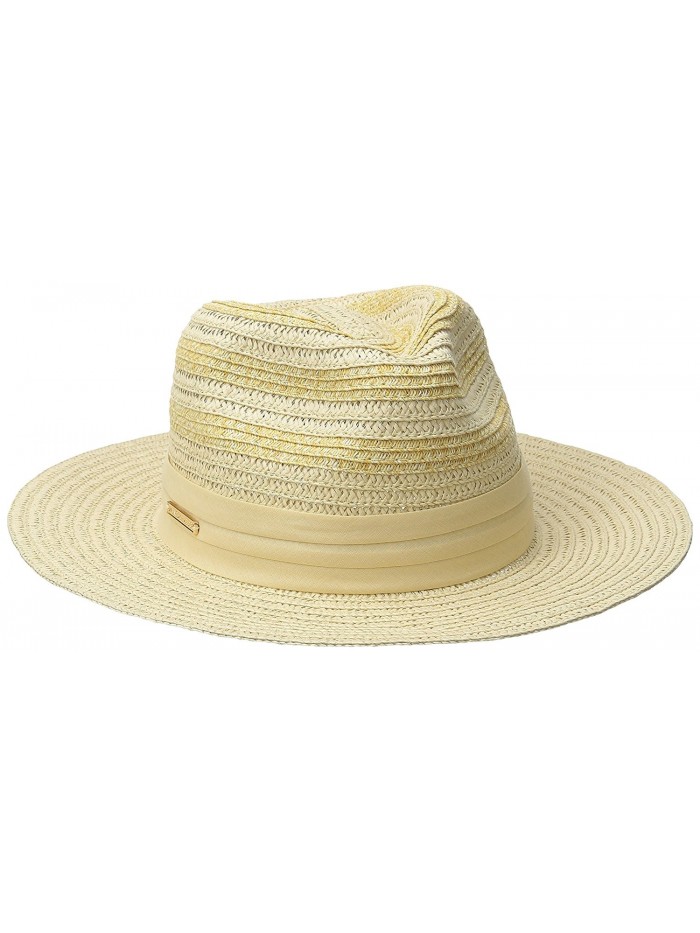 Vince Camuto Women's Striped Fedora Hat - Tan - CL127JHN3OX