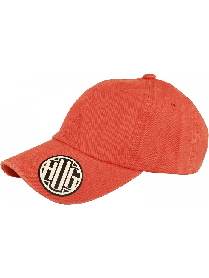 Premium Plain Cotton Cap Vintage Heavy Washed Dad Hat Adjustable PU LeatherStrap - Orange - CG1880O34HZ