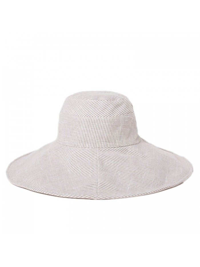 Home Prefer Women's Wide Brim Sun Bucket Hat UPF50 Beach Sun Hat Reversible - Beige+khaki - CM17YY7UC99