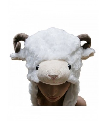 TopTie Ladies Animal Hat- Soft Fleece Lined Hat - Sheep Antelope Beauty Hat - White Sheep - C811PVN2DU3