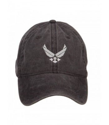 US Air Force Silver Logo Embroidered Washed Cap - Black - CQ126E0PLMX